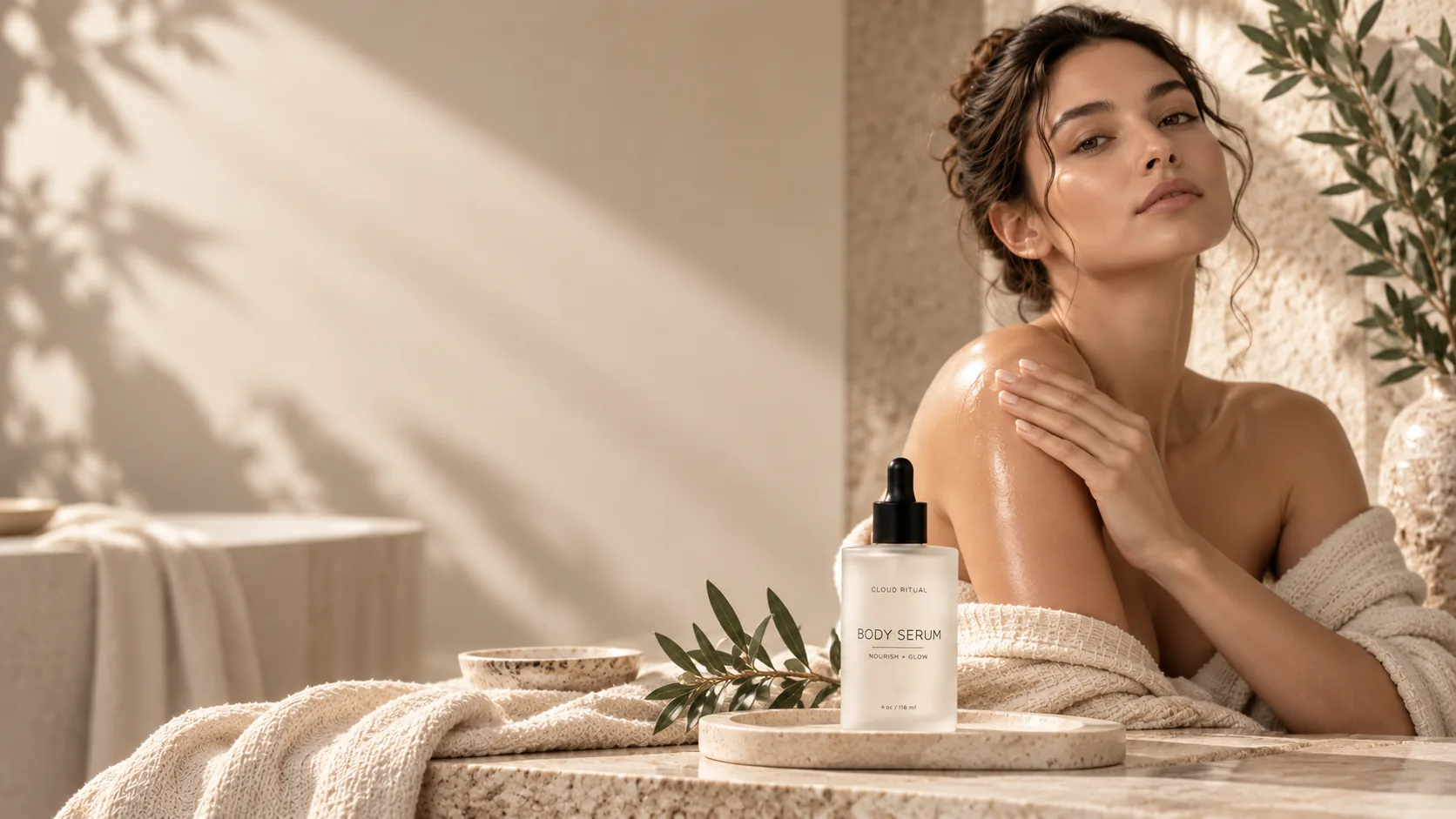 Applying Cloud Ritual Body Serum